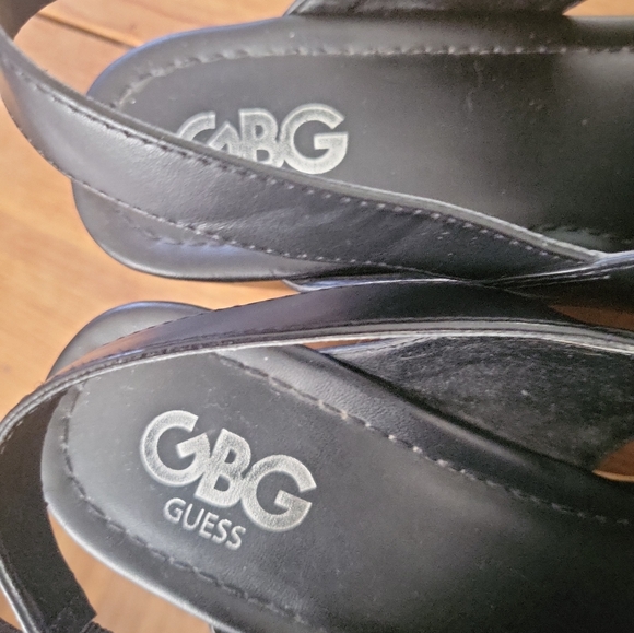 G By Guess Black Slingback Wedge Sandals/ GGDEE Style / 8.5M - Picture 8 of 12